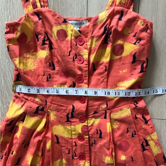 Emily and Fin Sweetheart Neckline Flare Dress in Orange Size S - Picture 11 of 12